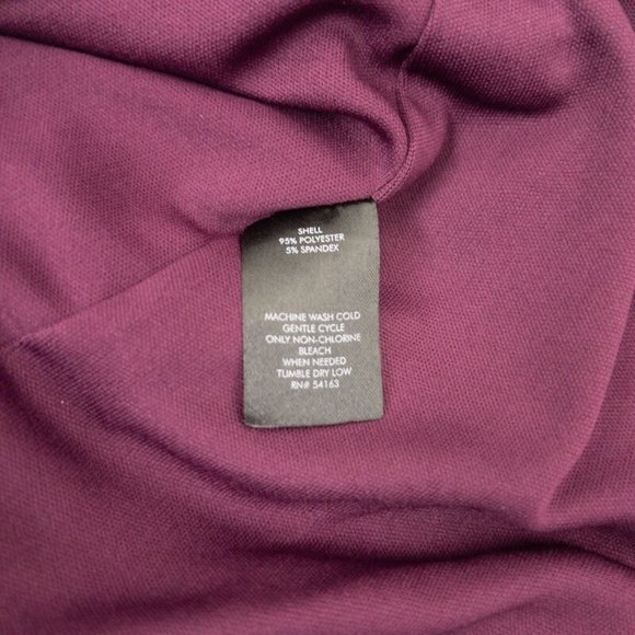 Ellen Tracy Purple Dress Size 4 Cowl Neck 3/4 Sleeve Above Knee With Waist Tie - Picture 5 of 5